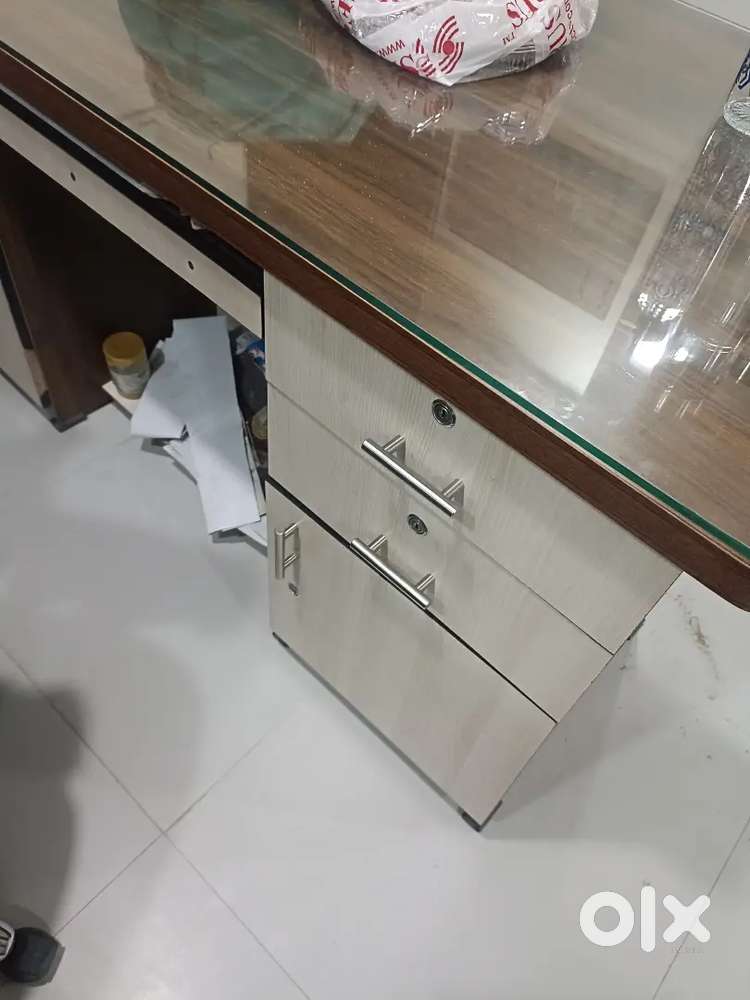 Office table and glass partition