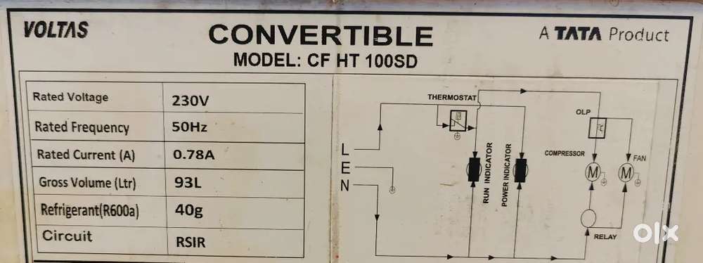 Voltas CF HT 100LTR convertible freezer and fridge