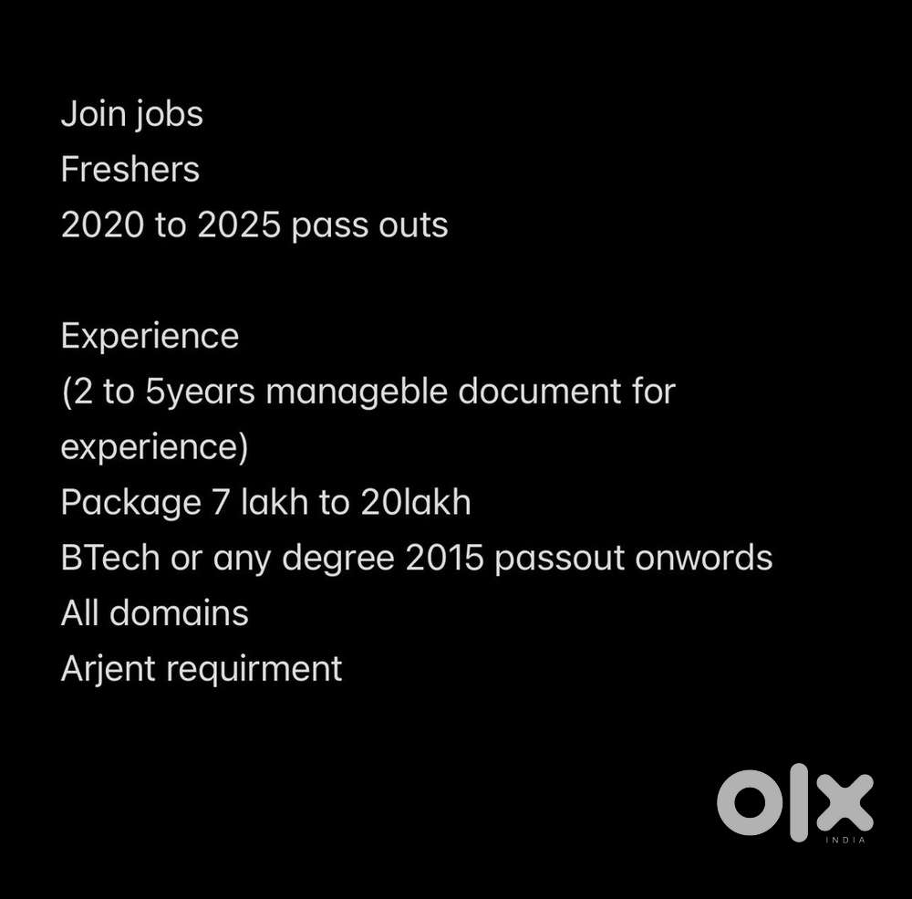 Software jobs for freshers and experience