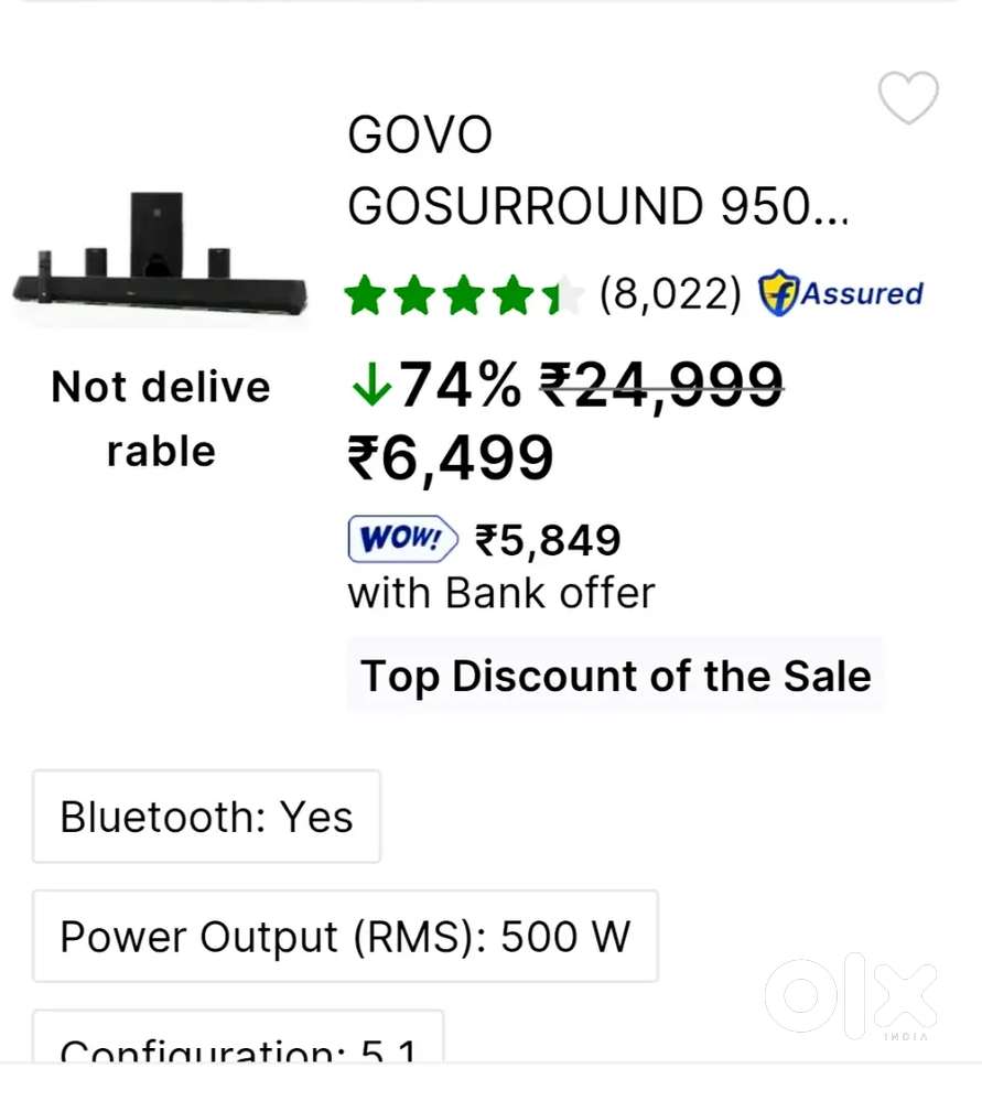 GoVo Soundbar model 950