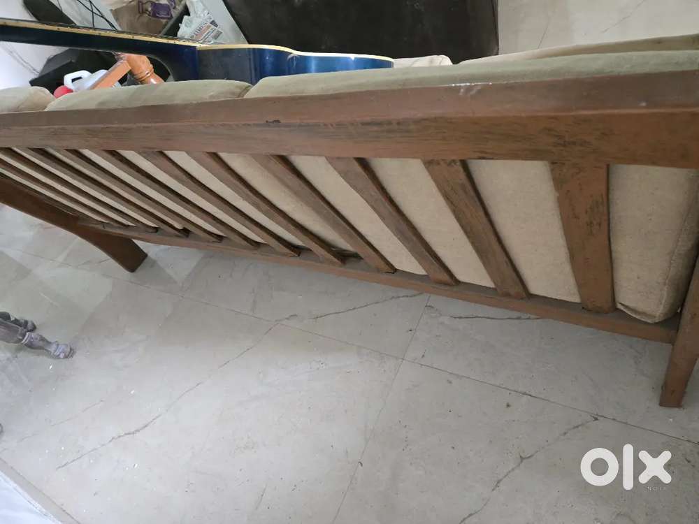 Teak wood 3 seater sofa