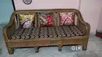 Cane sofa set 3+1+1 with center table with glass top