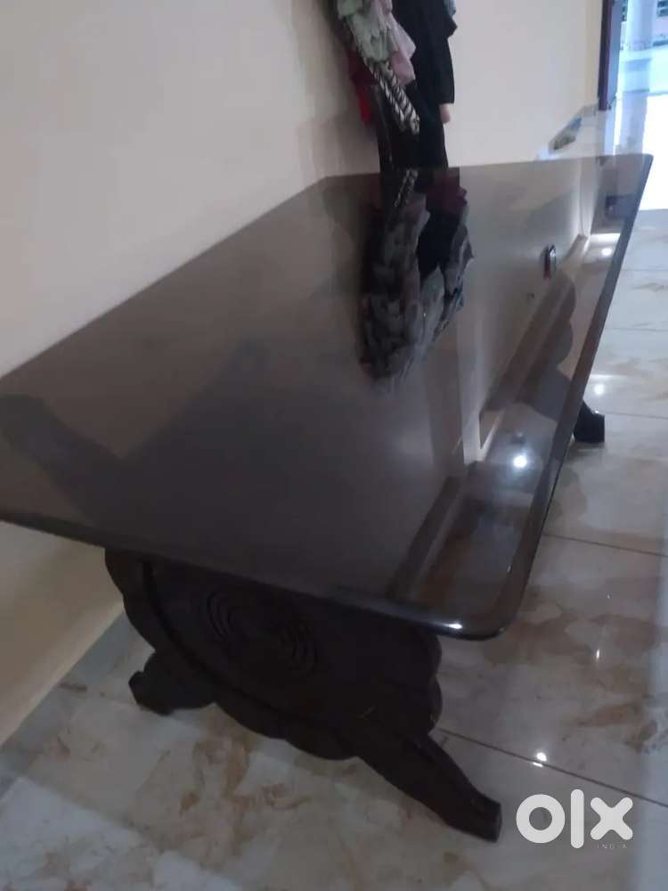 Dining table 6 seater top 12 mm glass price 18000