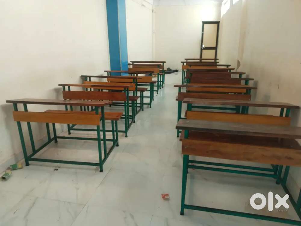 Wooden bench and desk