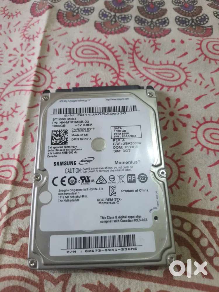 1TB storage HDD (Samsung Brand)