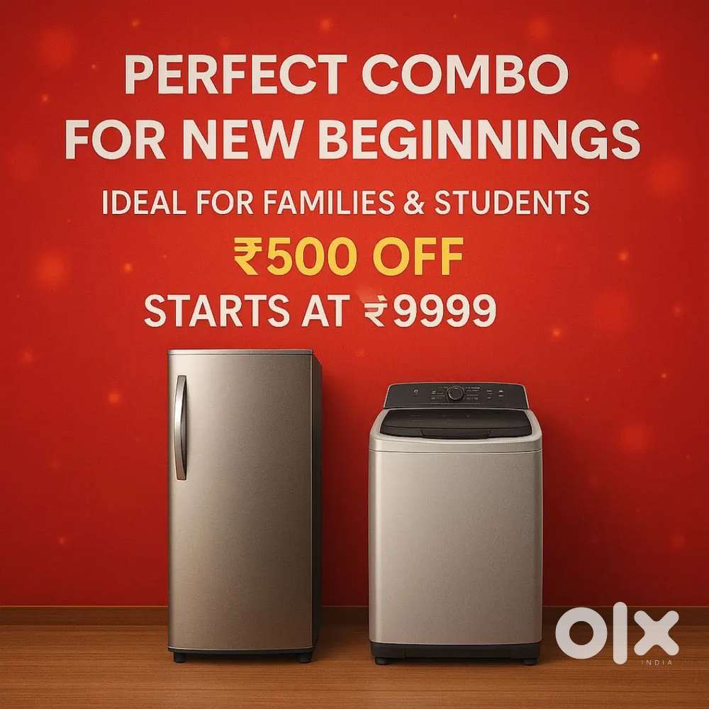 Single door fridge and top load washing machine inworking condition