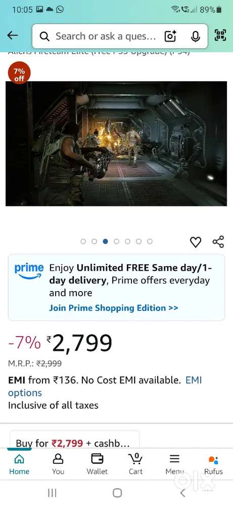 PS4 Game, Alien Fireteam Elite.