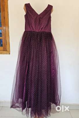 Party wear dark wine gown