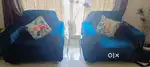 Exclusive Sofa set with royal blue cover cover with it