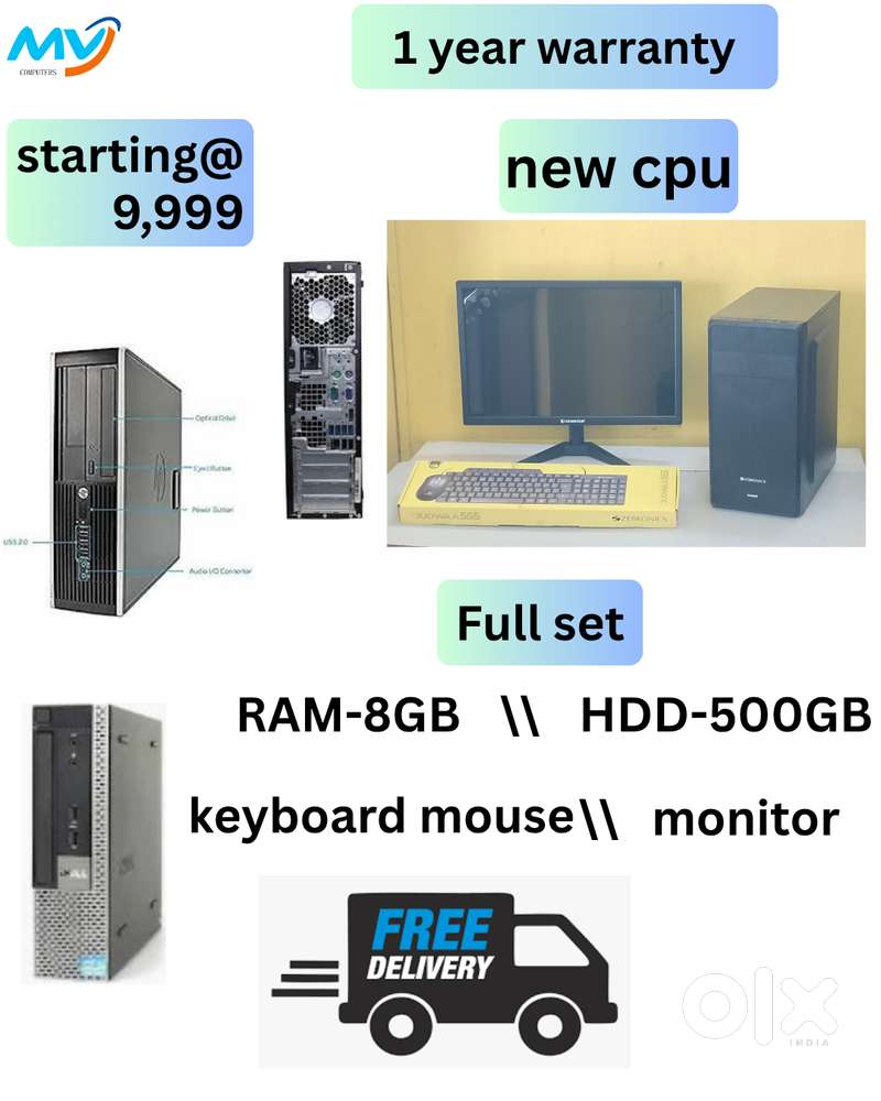 computer desktop Monitor Graphics  Keyboard Mouse  Ram - 8GB DDR
