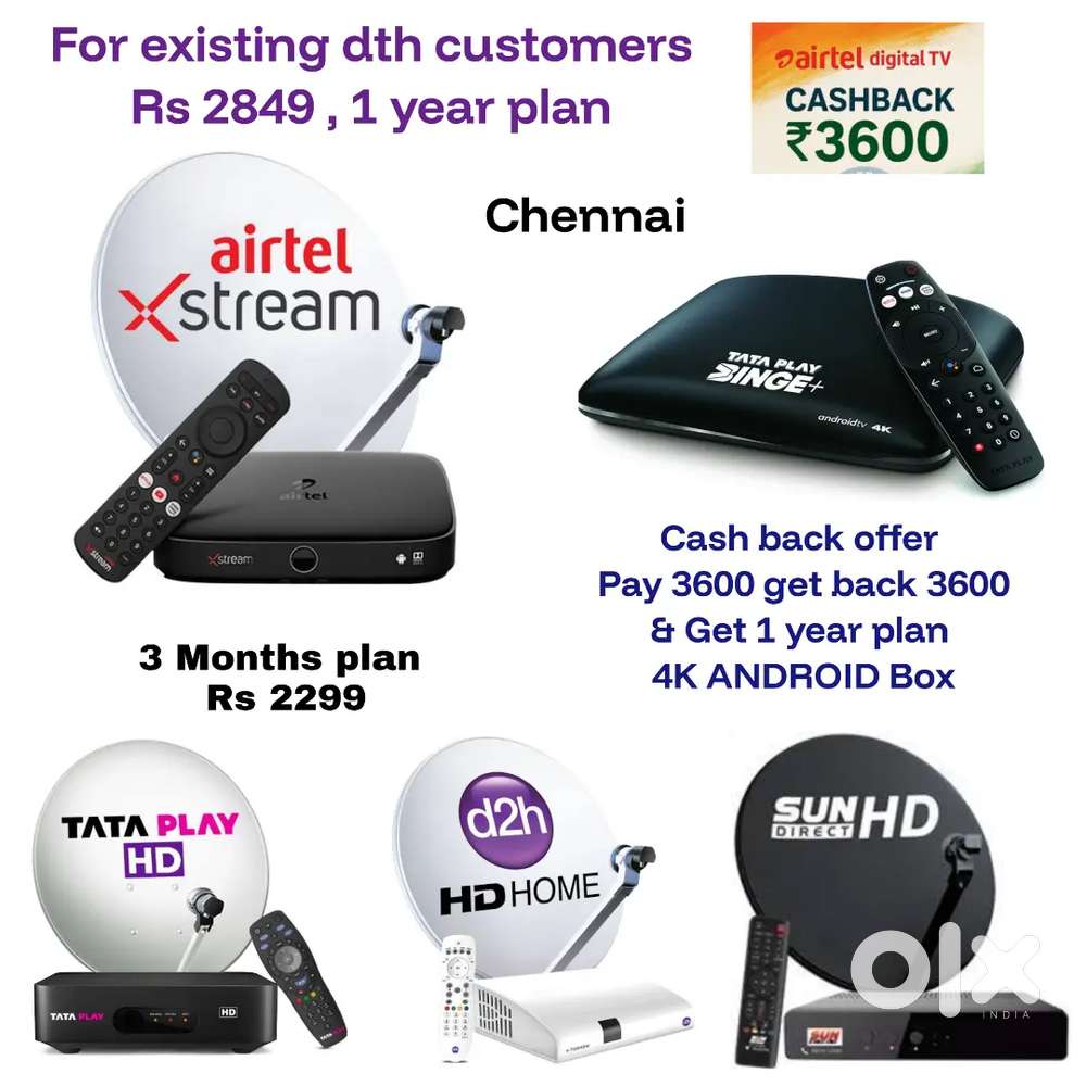 AIRTEL DTH ! TATÀ ! SUNDIRECT ! PLÀY ! DISHTV ! VIDEOCON D2H ! LED TV