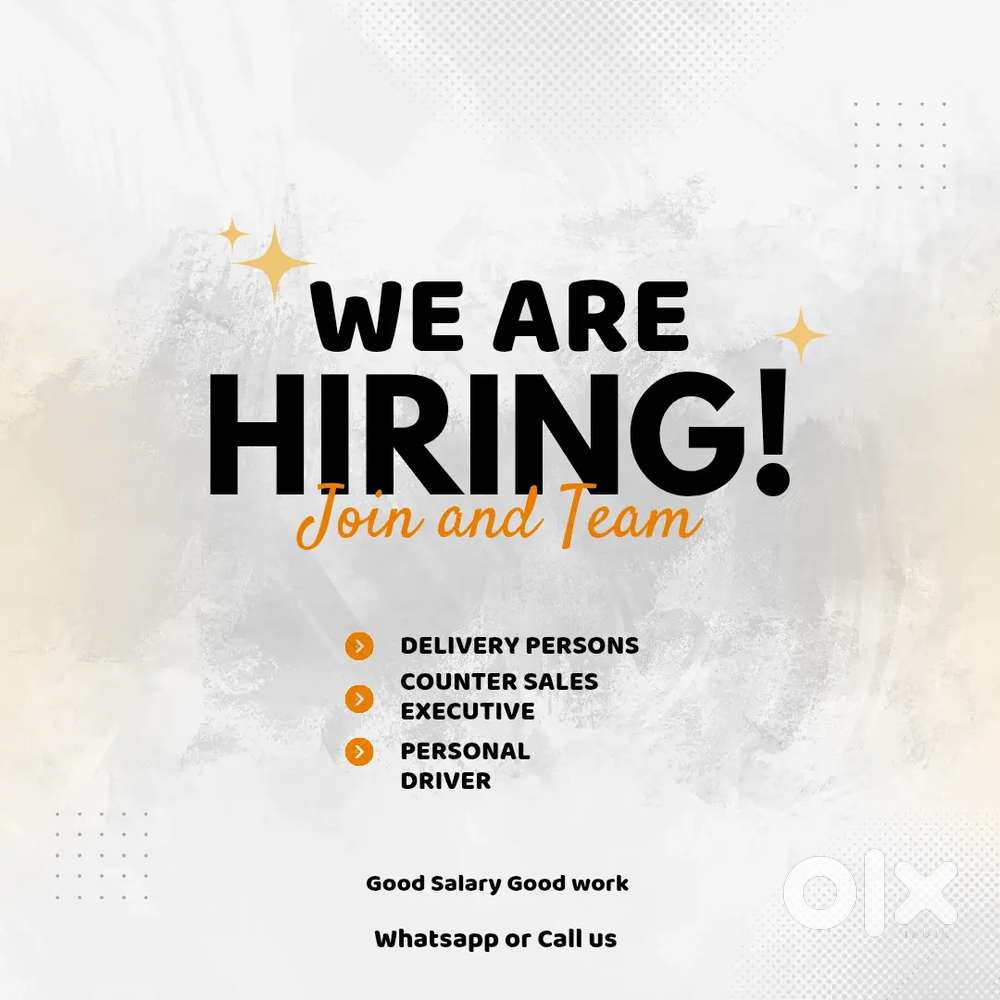 Wanted experienced delivery persons and Personal driver for work