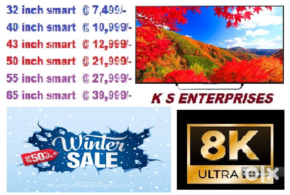 65 INCH SMART,ORIGNAL 4K,VOICE COMMAND,BLUE TOOTH LED IN 39,999/- ONLY