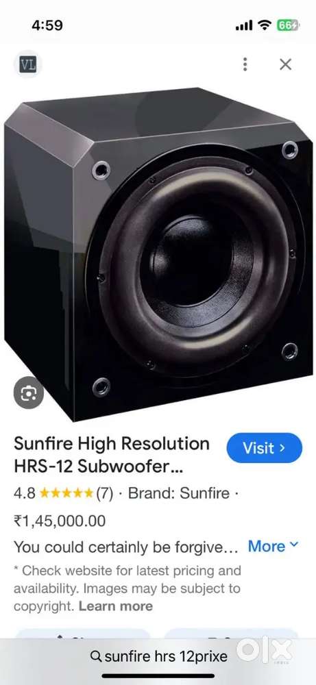 Sunfire hrs 12 active  subwoofer mint condition