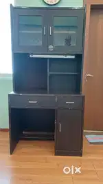 Wooden study table with light