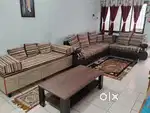 Sofa six seater L shape  single bed & tea table Big size & TV cabinet
