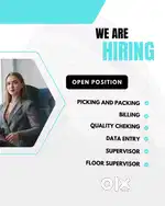 WE ARE HIRING FRESHER AND EXPERIENCE FOR WAREHOUSE