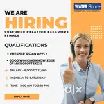 Customer Relations Executive  Required