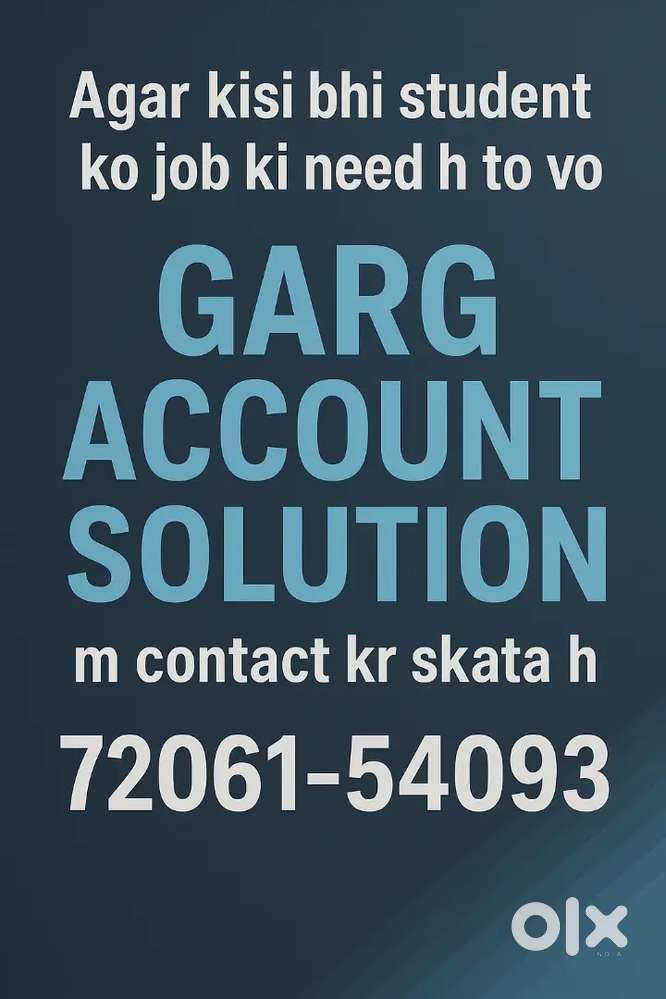 If any student get accountant job, contact Garg account solution