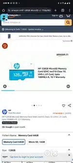 HP sd card 128 gb