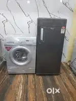 Whirlpool single door refrigerator and lg front load washing machine $