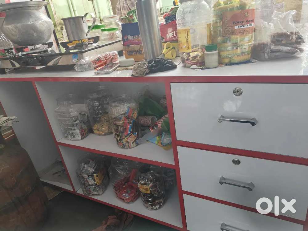 For Sell Rack , Counter table and Fridge