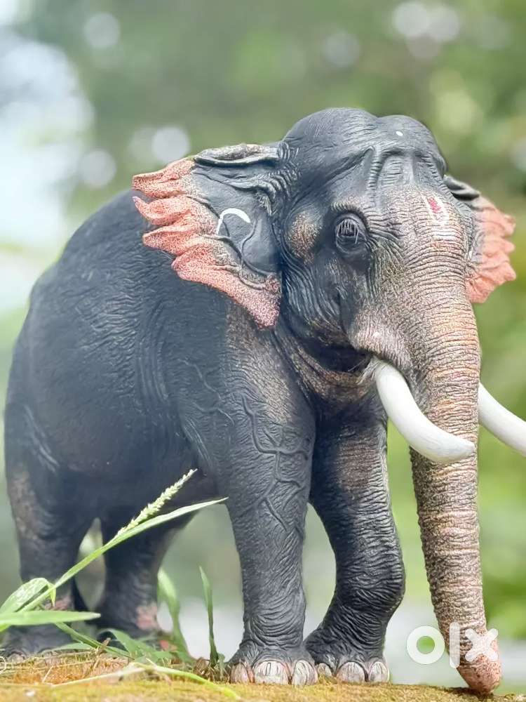 Wooden Elephant sculpture.