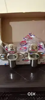 Steel toothbrush holder 2pc set new