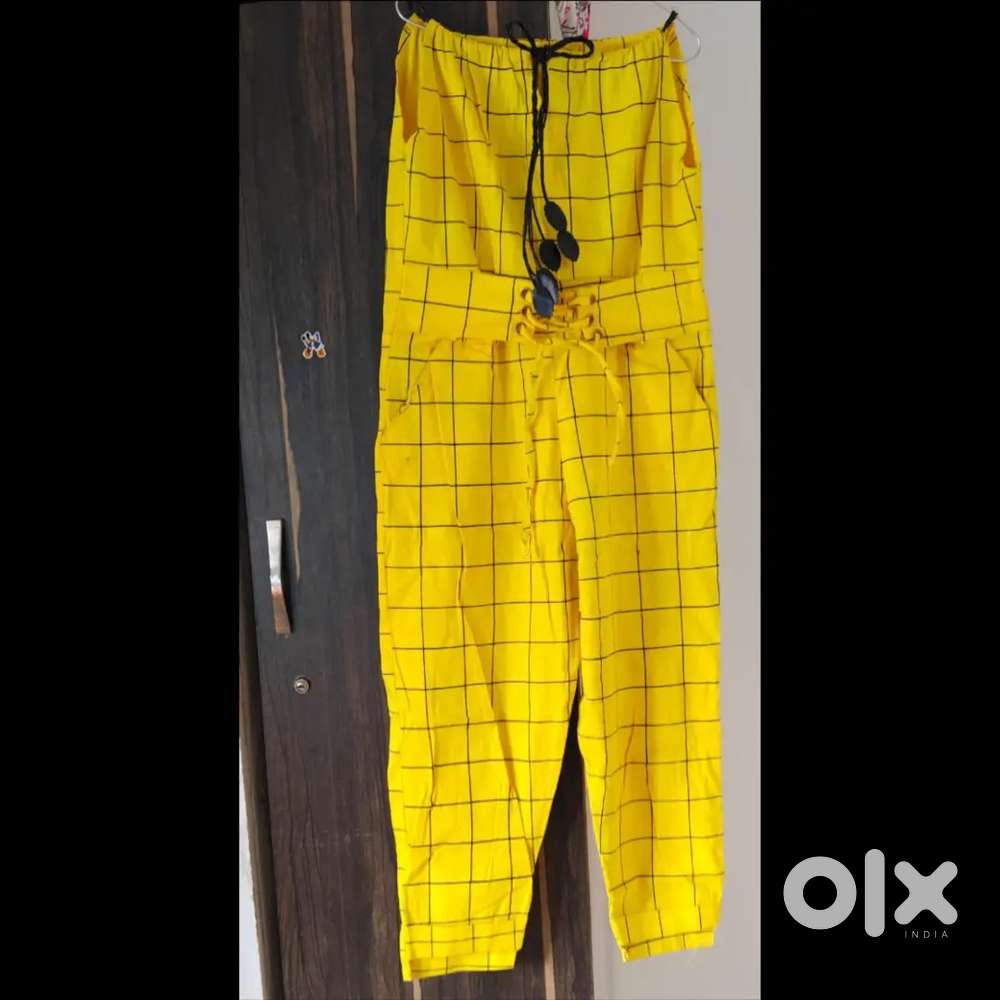 Yellow Checkered Jumpsuit