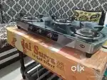 3 Burner Glass Top Gas Stove - Surya Company