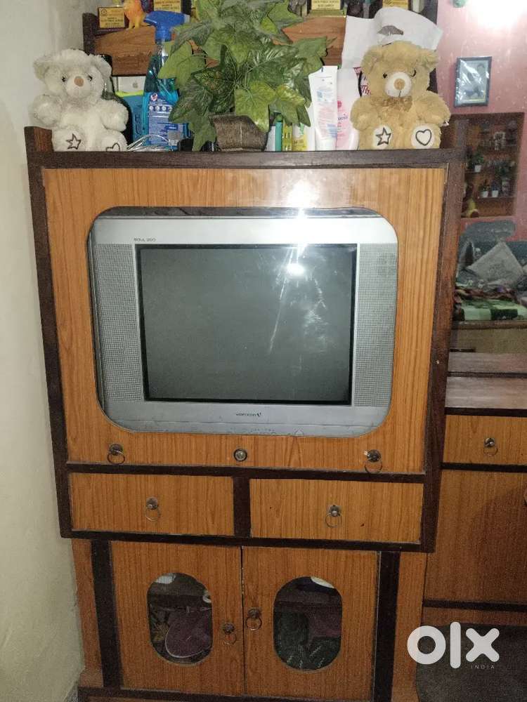 Videocon TV with wooden almira