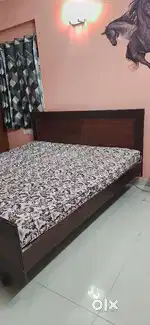 Extra large king size teakwood cot & matress
