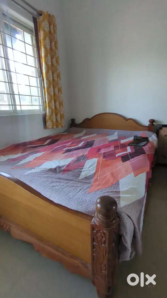 Queen cot + cotton bed