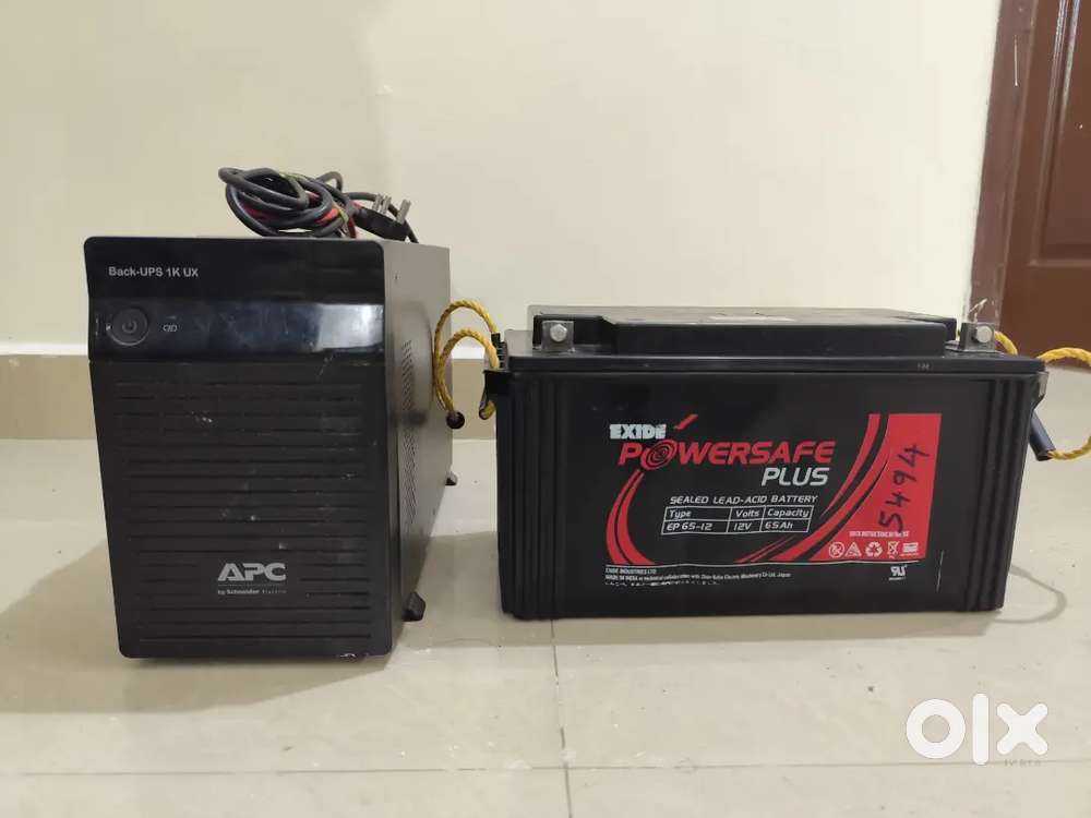 APC Back-UPS 1K UX + Exide PowerSafe Plus EP65-12 (12V 65Ah) — Excelle