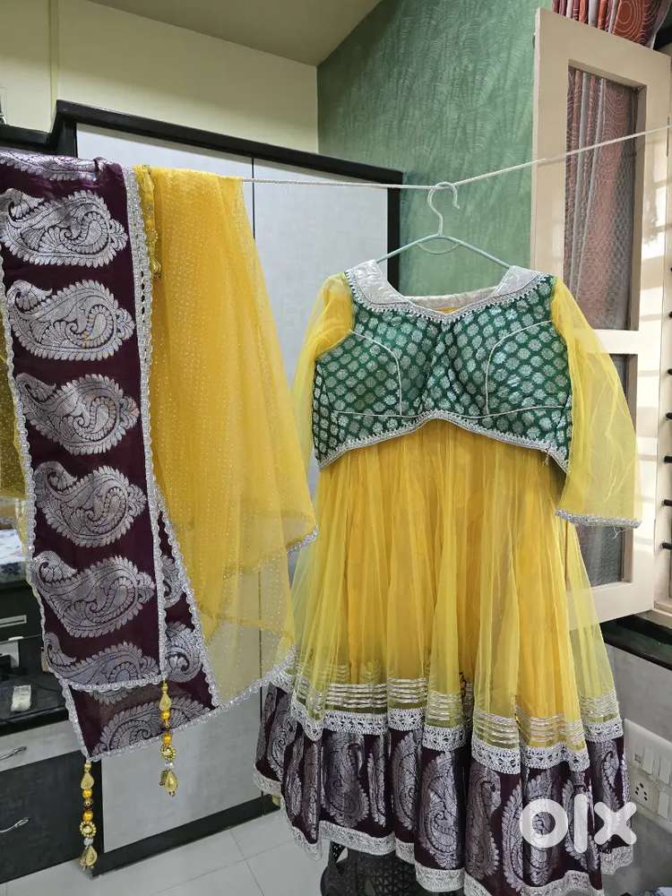Yellow green chaniya choli