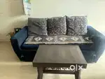 Sofa cum bed blue colored