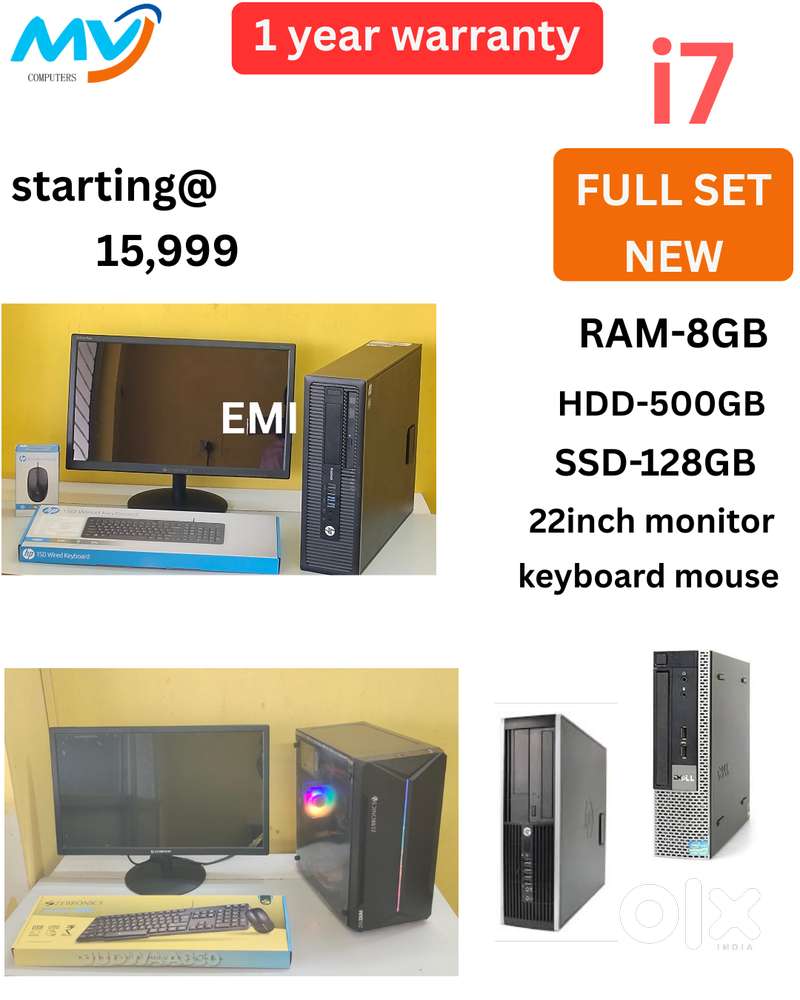 ALL NEW Full Set  CPU - i7 Process  Monitor 22inch  Keyboard Mouse