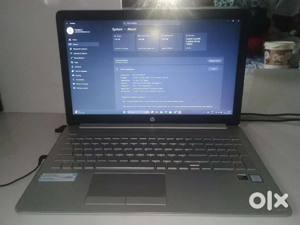 Hp laptop i5 8gen processor