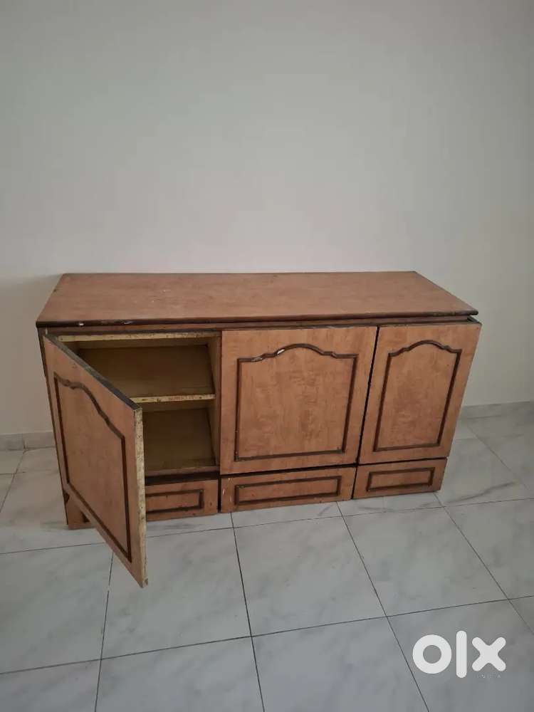 2Wooden cupboard, 1 corner cupboard & 1 Table
