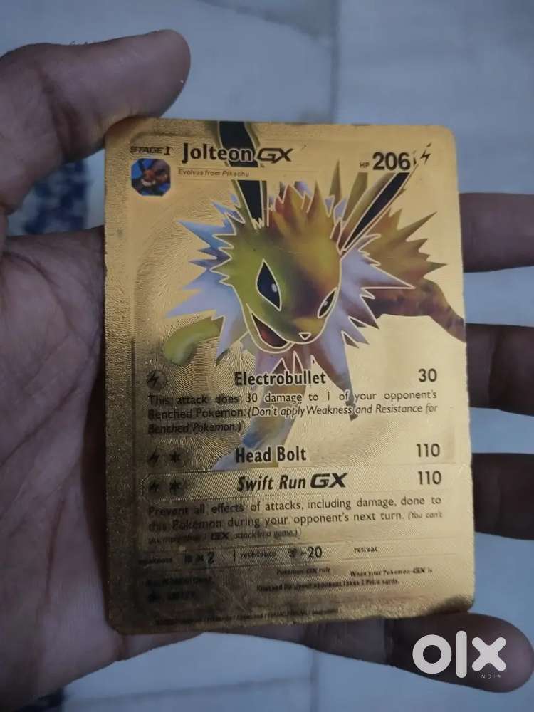 Golden Pokemon rare card jolteon gx new condition