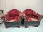 Pair of Single Seater Sofas – Old but Usable, Low Price