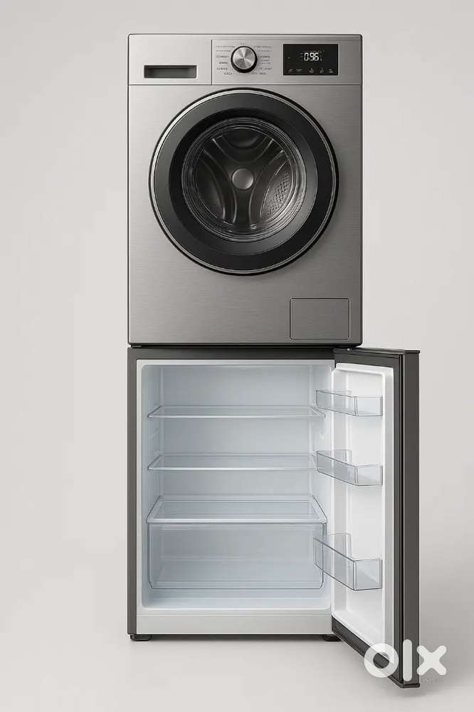 Front load washing machine single door refrigerator combo