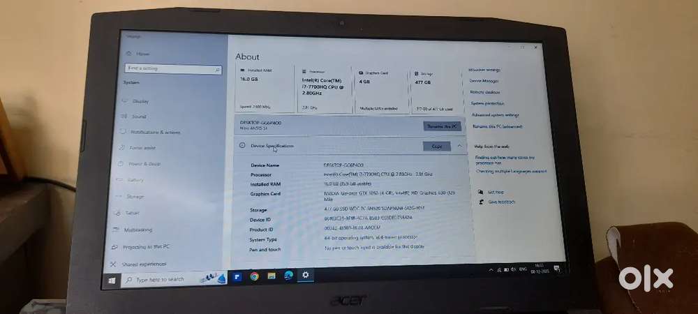 Acer Nitro 5 Gaming Laptop – i7, GTX 1050, 16GB RAM