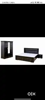 RS 29999/- BEDROOM SET IN PLYWOOD@ DOUBLE BED 6*5 & 3️⃣ DOOR CUPBOARD