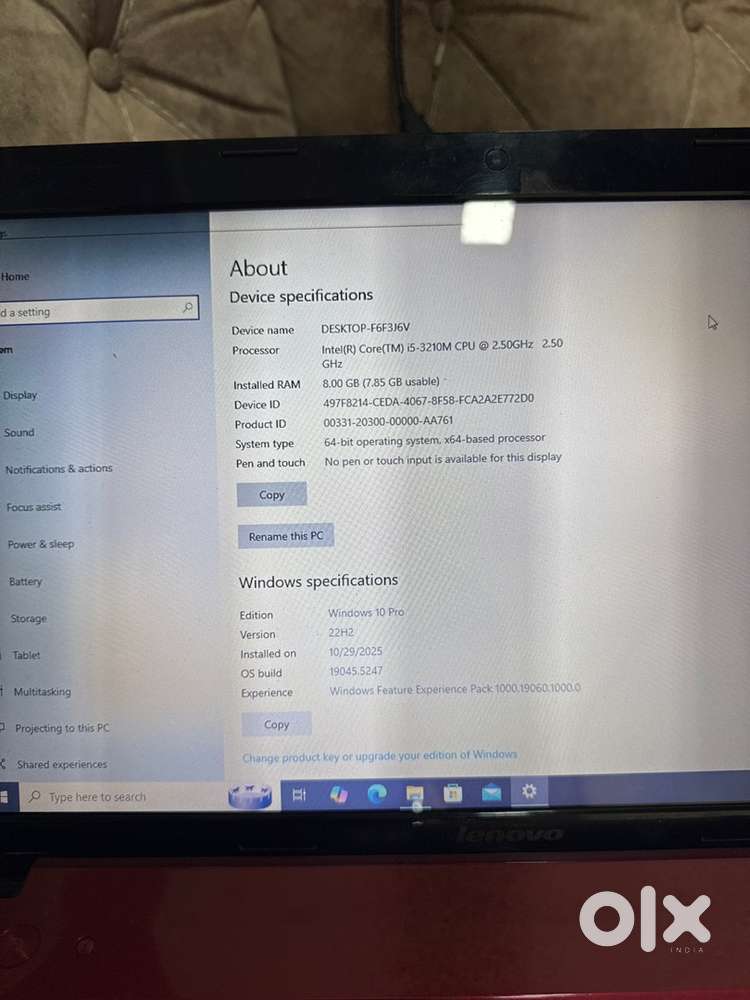Lenovo i5 Red colour