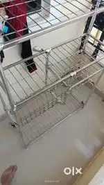 Unused stainless steel rack for kitchen