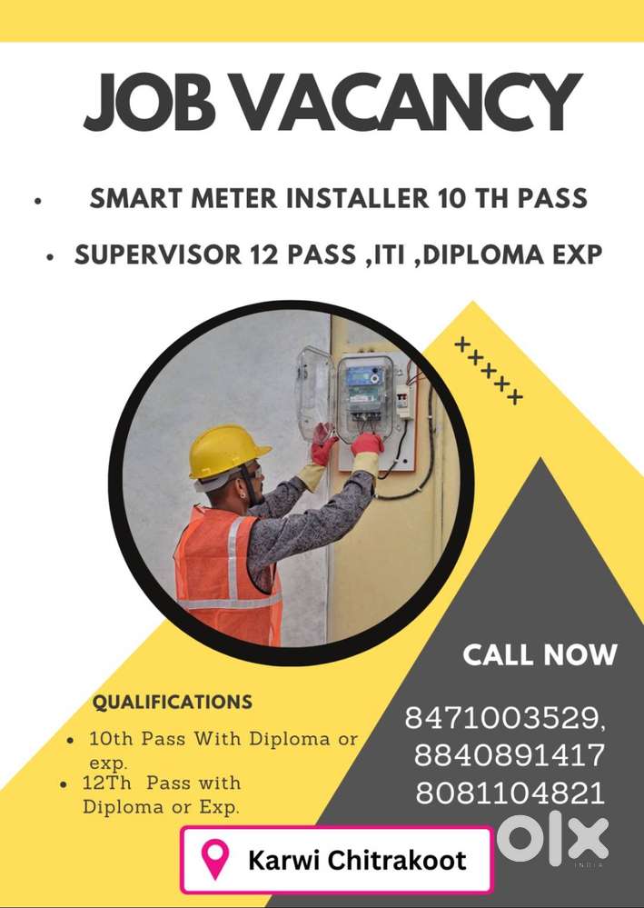 Urgent hiring for Smart meter Project Data Entry Oprater & Installer