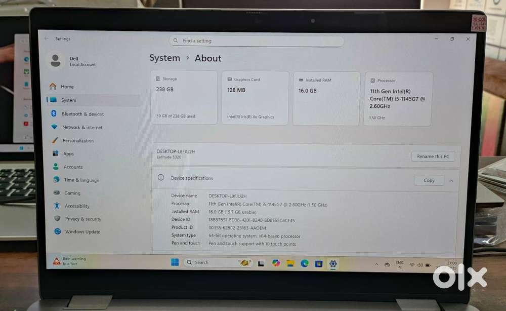 Dell 5320 360 Degree Foldable