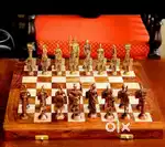 Brass Copper Roman Soilder Chess Wooden Board Premium