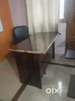White board table chairs partition